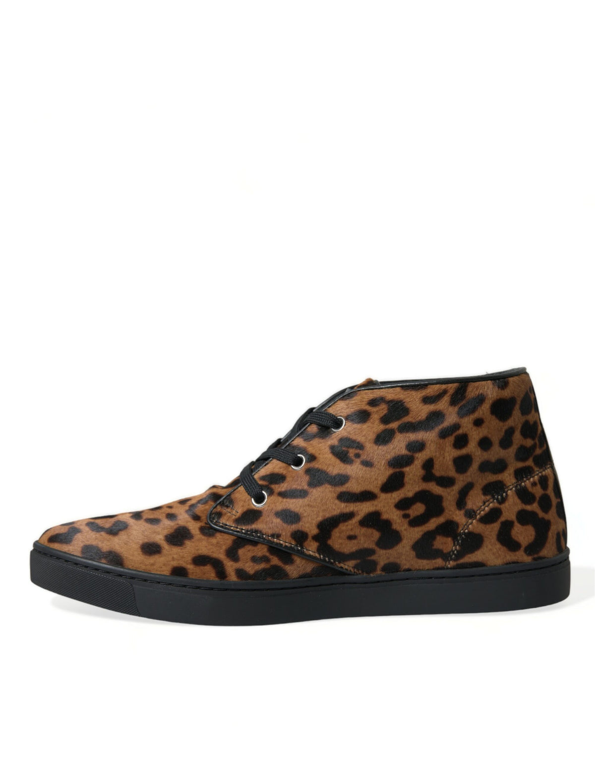 Baskets Dolce & Gabbana homme mi-montantes léopard en poil de poney marron – MV5436