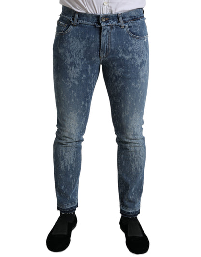 Jean Dolce & Gabbana homme skinny délavé en coton bleu – PAN74928