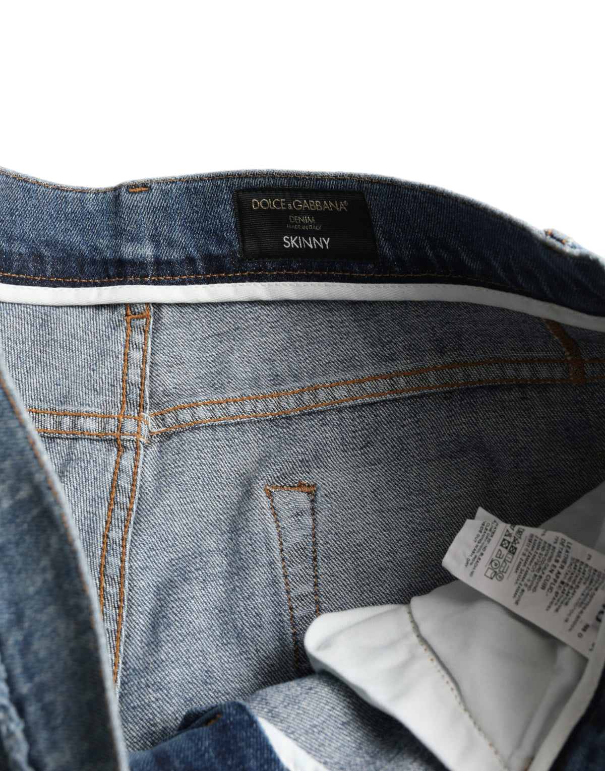 Jean Dolce & Gabbana homme skinny délavé en coton bleu – PAN74928