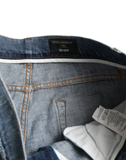 Jean Dolce & Gabbana homme skinny délavé en coton bleu – PAN74928
