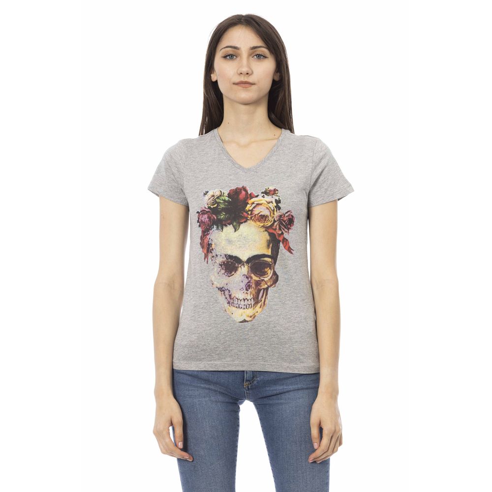 T-shirt Trussardi Action voor dames in katoen en viscose, grijs – TR-24176