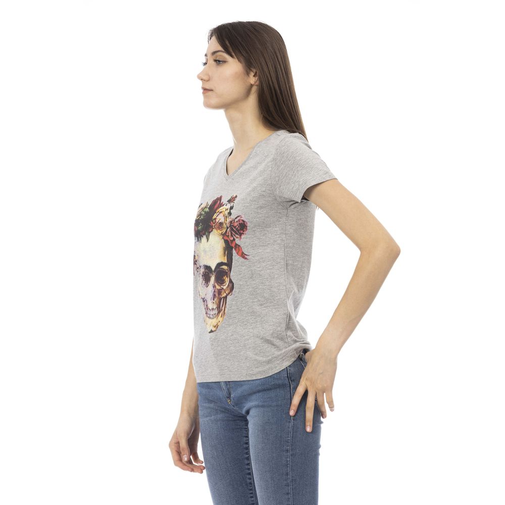 T-shirt Trussardi Action voor dames in katoen en viscose, grijs – TR-24176
