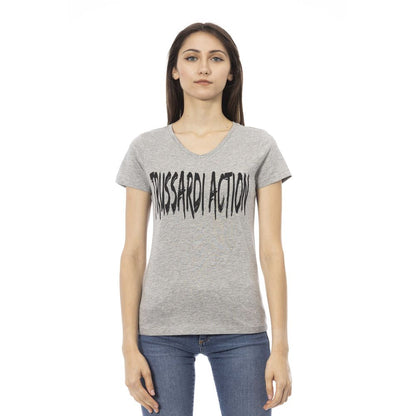 T-shirt Trussardi Action femme en coton et viscose gris – TR-24174