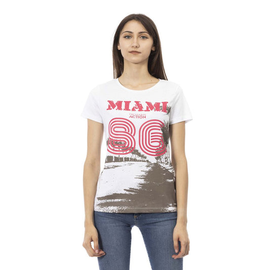 T-shirt Trussardi Action femme en coton et viscose blanc – TR-24170