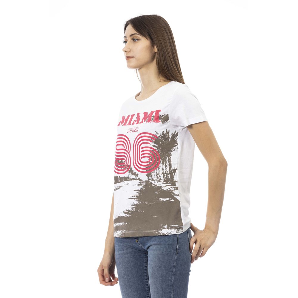 T-shirt Trussardi Action femme en coton et viscose blanc – TR-24170