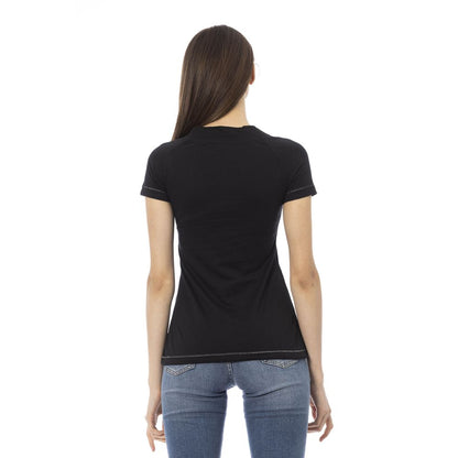 T-shirt Trussardi Action voor dames, van katoen en viscose, zwart – TR-24172