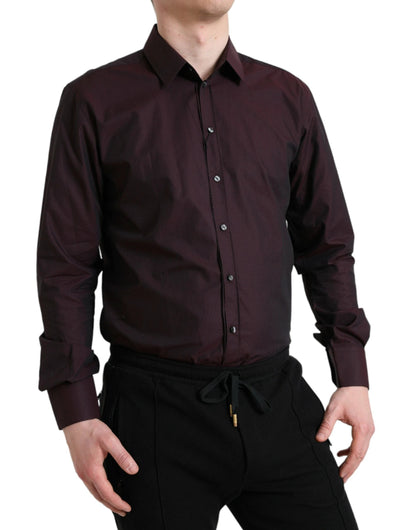 Dolce & Gabbana Maroon Jacquard Formal Dress MARTINI Shirt by Dolce & Gabbana