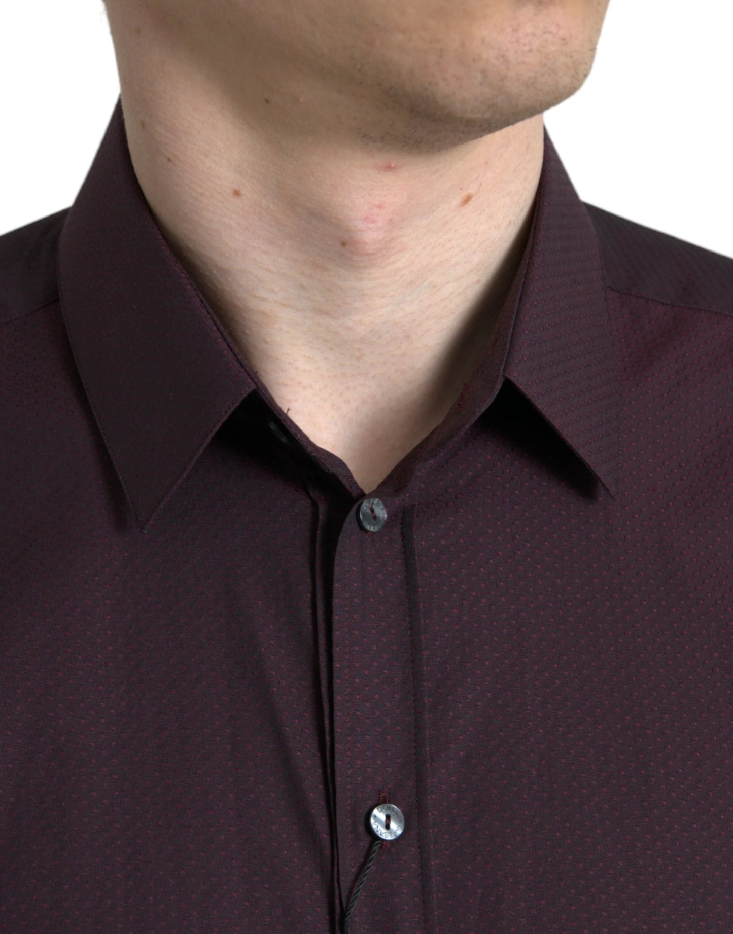 Dolce & Gabbana Maroon Jacquard Formal Dress MARTINI Shirt by Dolce & Gabbana