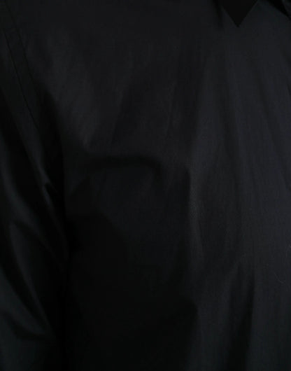 Dolce & Gabbana Navy Blue Cotton Collared Formal Dress Shirt by Dolce & Gabbana