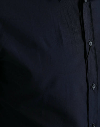 Dolce & Gabbana Navy Blue Slim Fit Formal GOLD Dress Shirt by Dolce & Gabbana