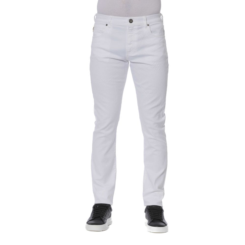 Jean Trussardi Jeans homme slim en coton et élasthanne blanc – TR-24106