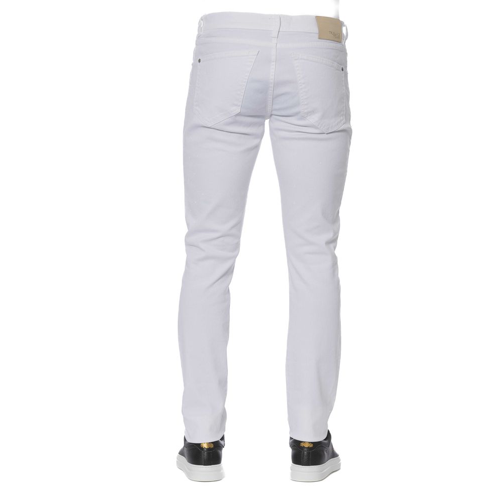 Jean Trussardi Jeans homme slim en coton et élasthanne blanc – TR-24106