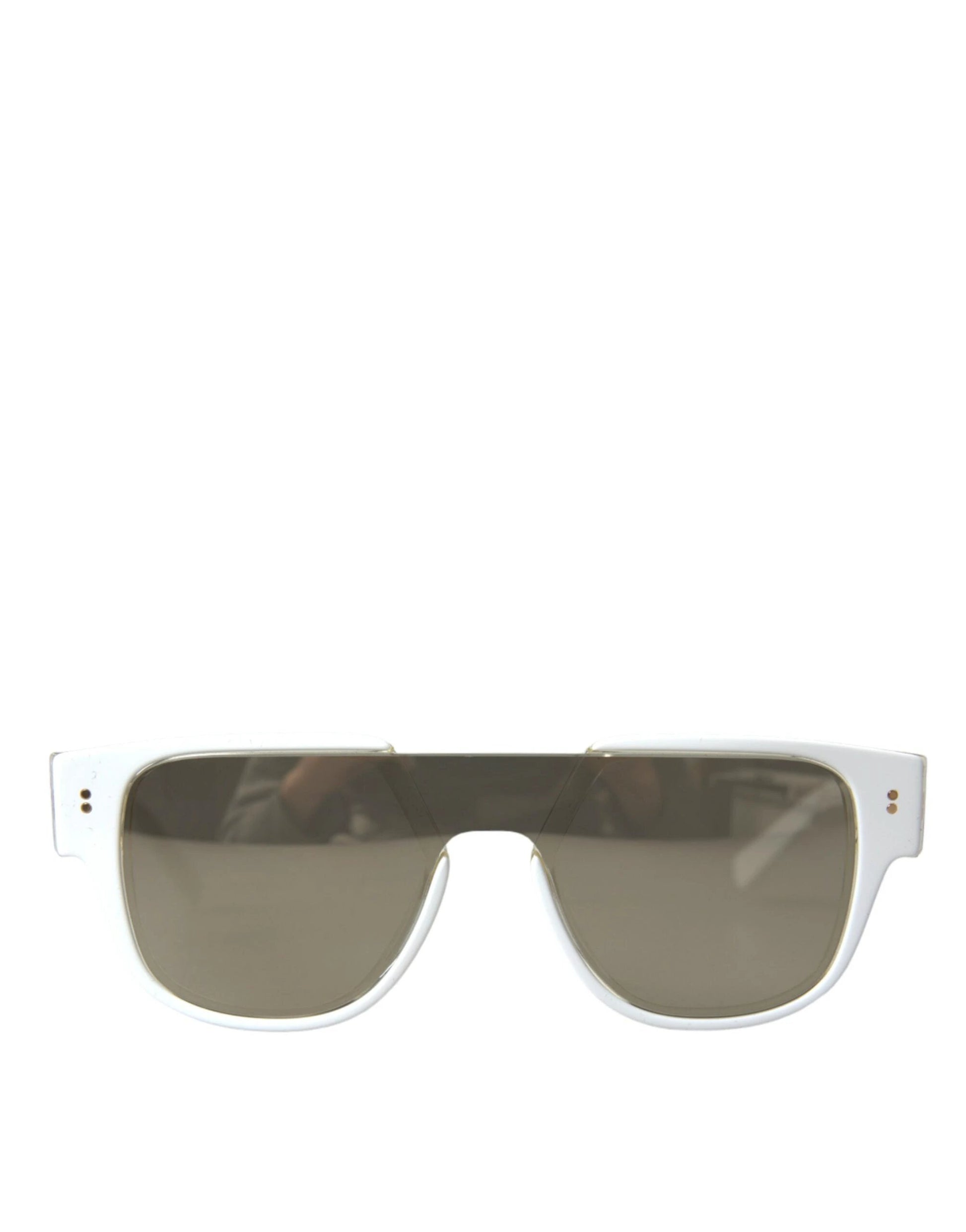 Dolce & Gabbana White Acetate Mirror Lenses DG4356 Sunglasses by Dolce & Gabbana
