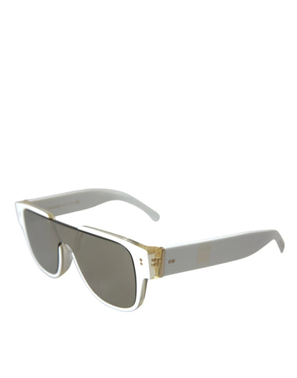 Dolce & Gabbana White Acetate Mirror Lenses DG4356 Sunglasses by Dolce & Gabbana