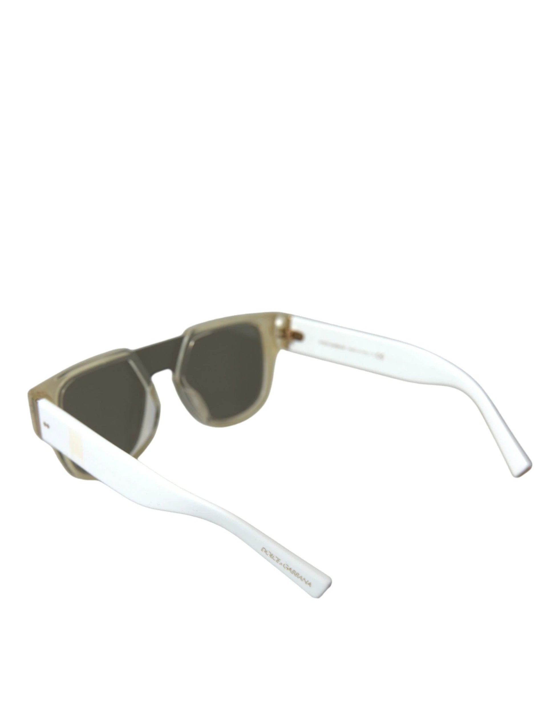 Dolce & Gabbana White Acetate Mirror Lenses DG4356 Sunglasses by Dolce & Gabbana