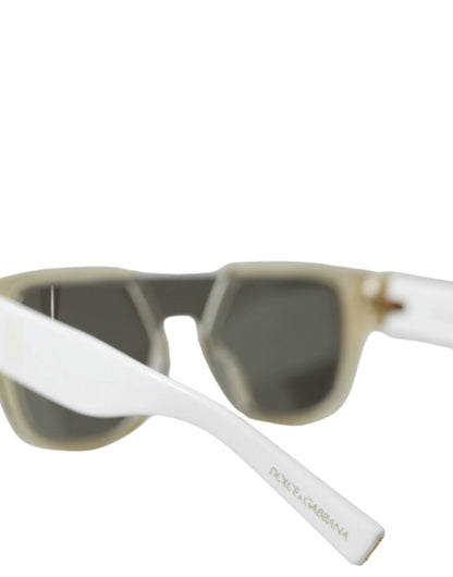 Dolce & Gabbana White Acetate Mirror Lenses DG4356 Sunglasses by Dolce & Gabbana