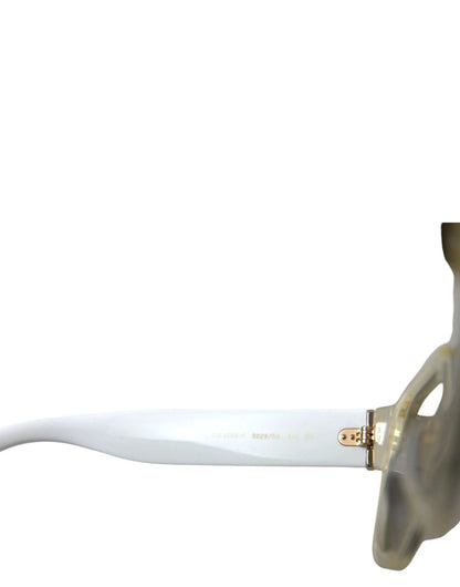 Dolce & Gabbana White Acetate Mirror Lenses DG4356 Sunglasses by Dolce & Gabbana