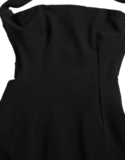 Dolce & Gabbana Black Sheath Halter Sleeveless Midi Dress by Dolce & Gabbana