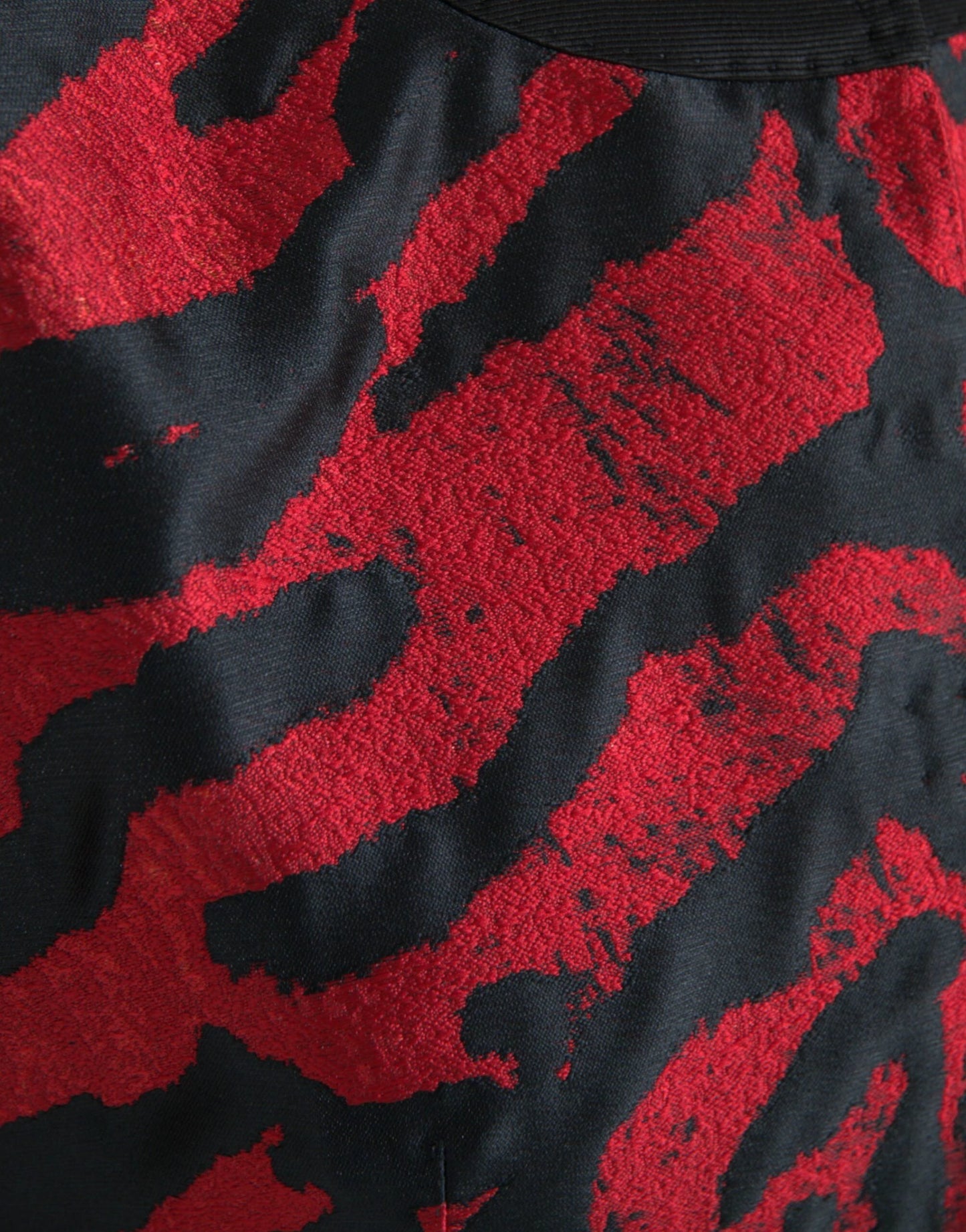 Dolce & Gabbana Black Red Patterned Cropped Coat Jacket by Dolce & Gabbana