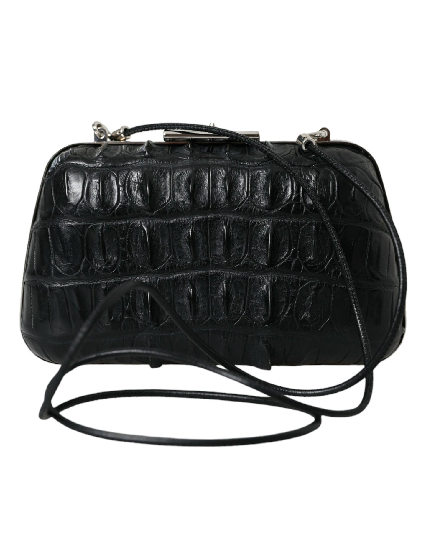 Balenciaga Black Exotic Skin Leather Shoulder Crossbody Box Clutch Bag by Balenciaga