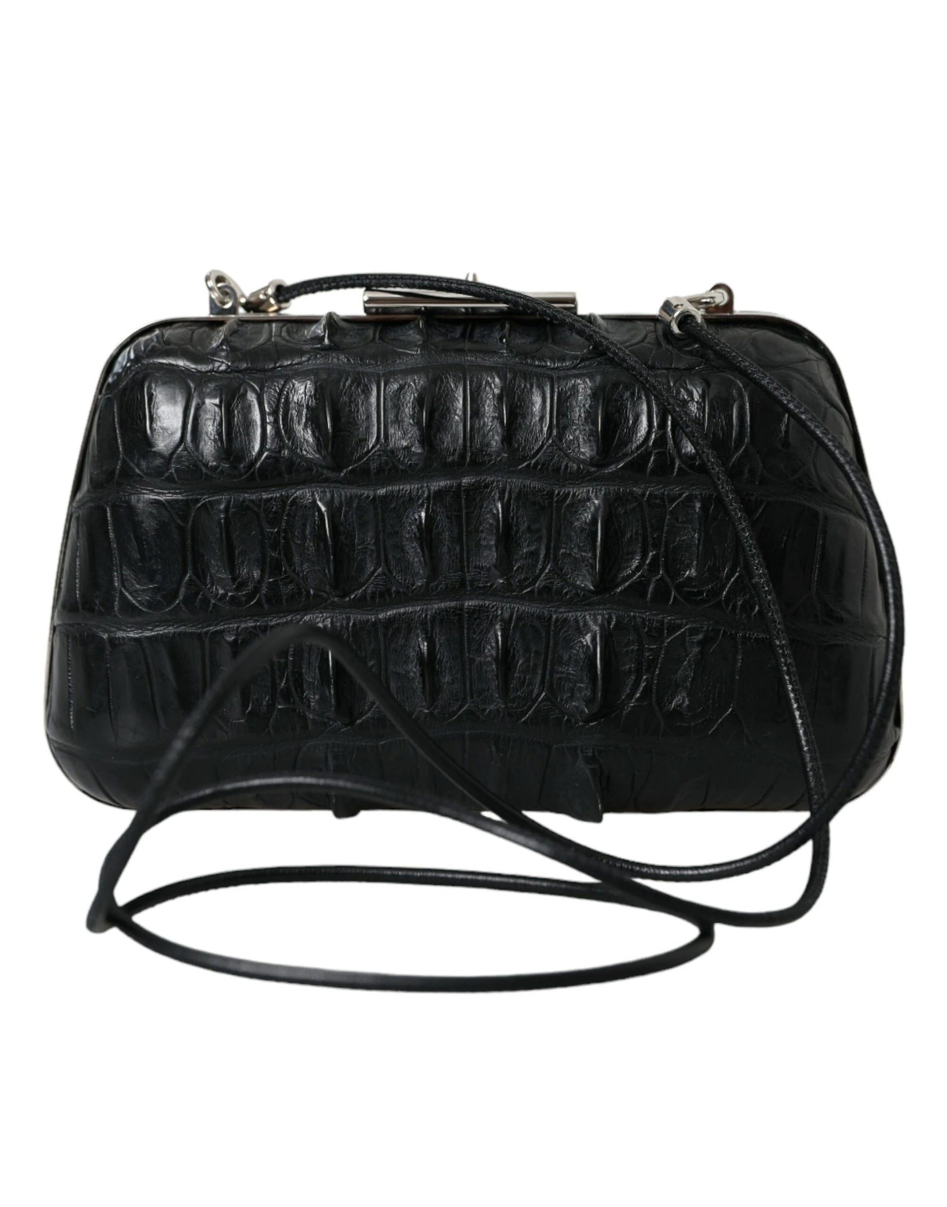 Balenciaga Black Exotic Skin Leather Shoulder Crossbody Box Clutch Bag by Balenciaga
