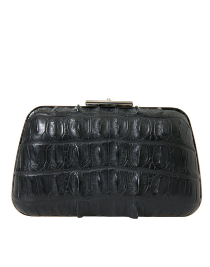 Balenciaga Black Exotic Skin Leather Shoulder Crossbody Box Clutch Bag by Balenciaga