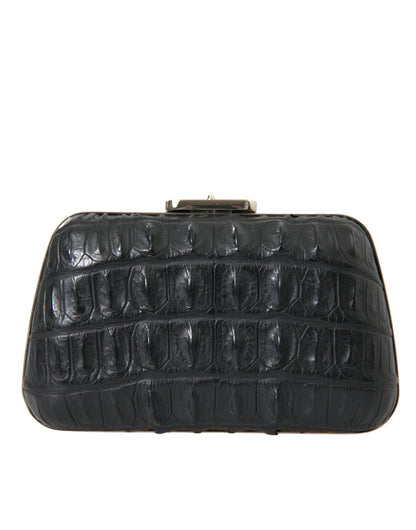 Balenciaga Black Exotic Skin Leather Shoulder Crossbody Box Clutch Bag by Balenciaga