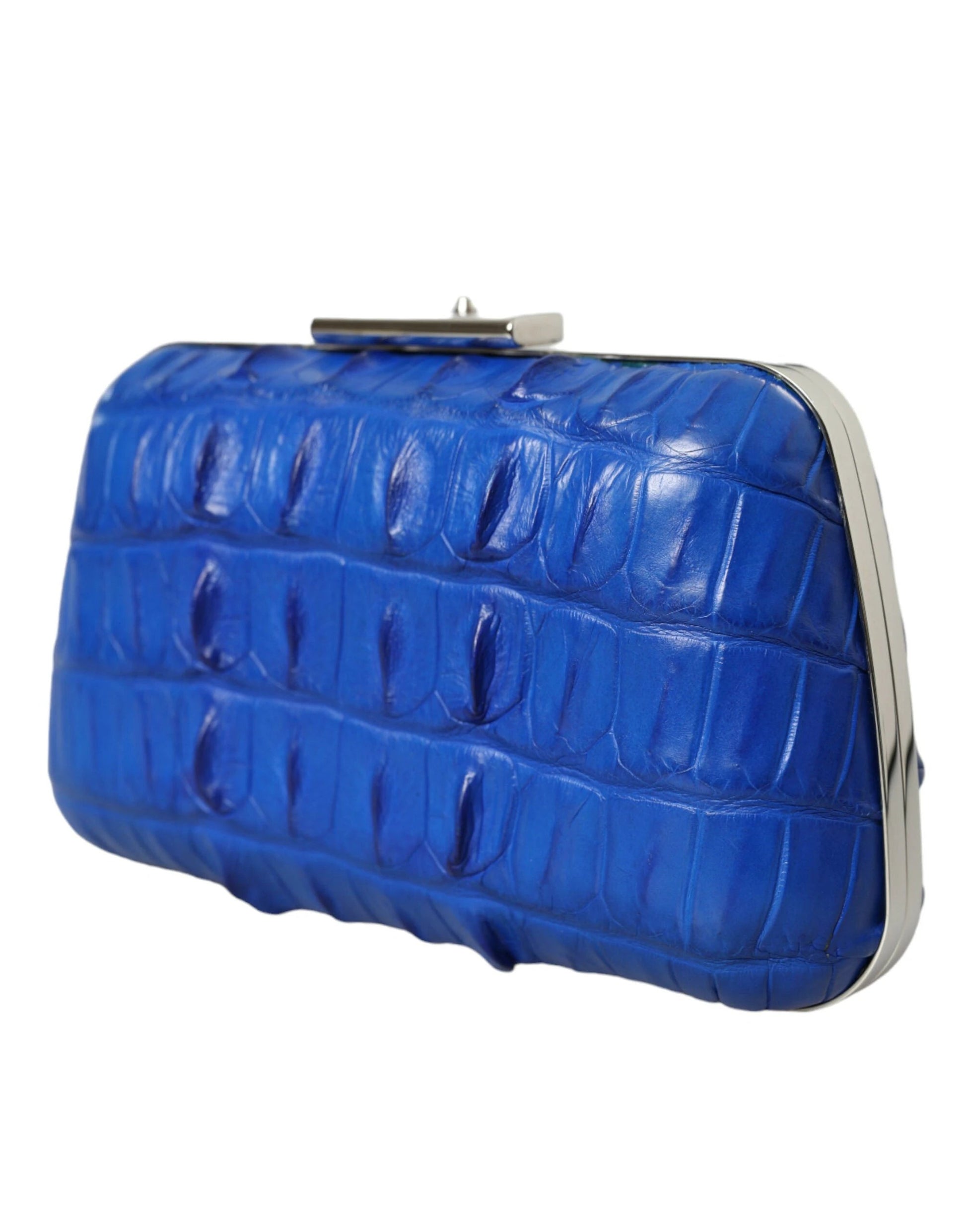 Balenciaga Blue Exotic Skin Leather Shoulder Crossbody Box Clutch Bag by Balenciaga