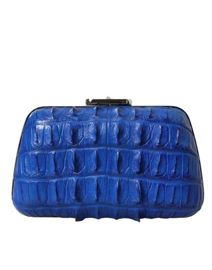 Balenciaga Blue Exotic Skin Leather Shoulder Crossbody Box Clutch Bag by Balenciaga