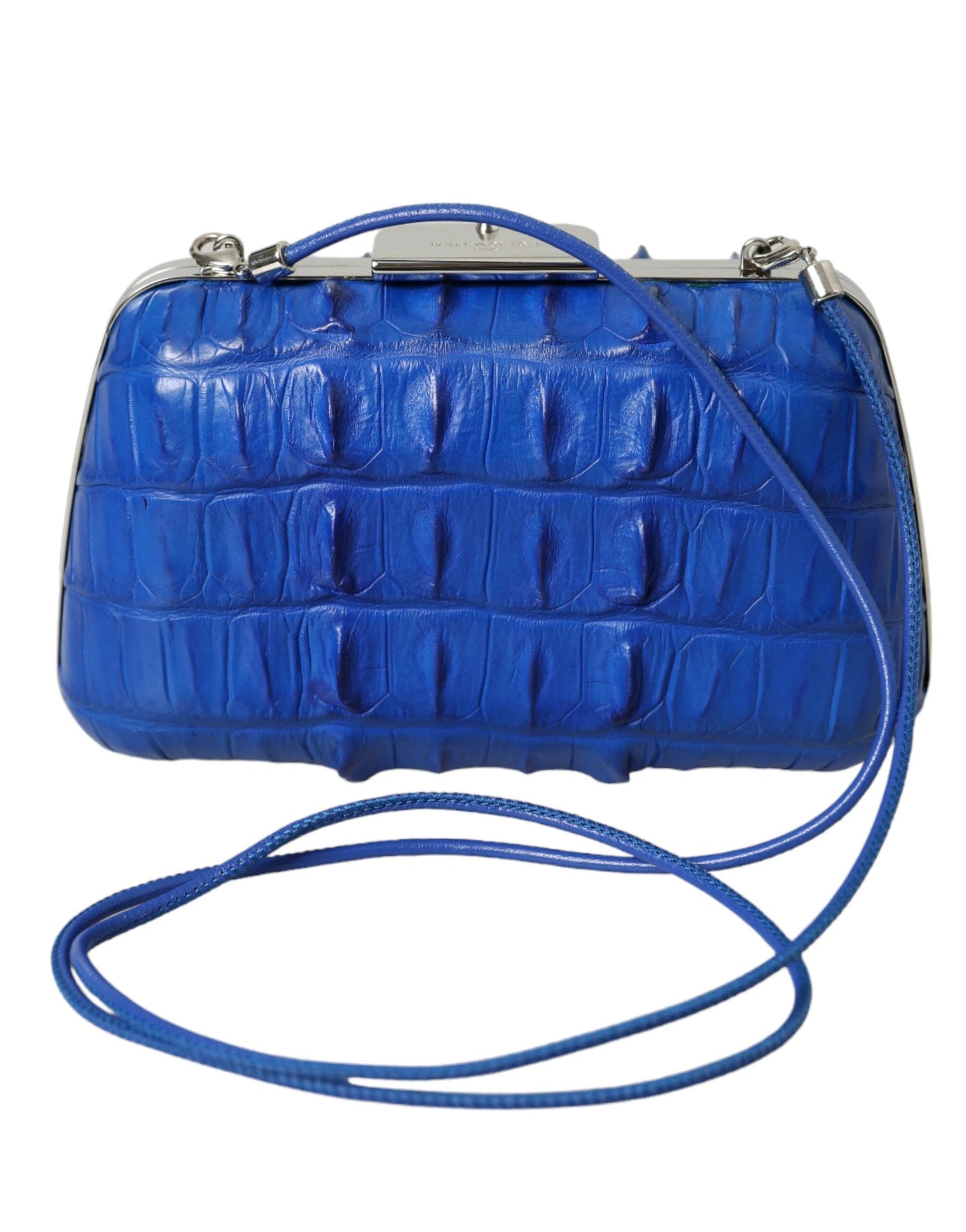Balenciaga Blue Exotic Skin Leather Shoulder Crossbody Box Clutch Bag by Balenciaga