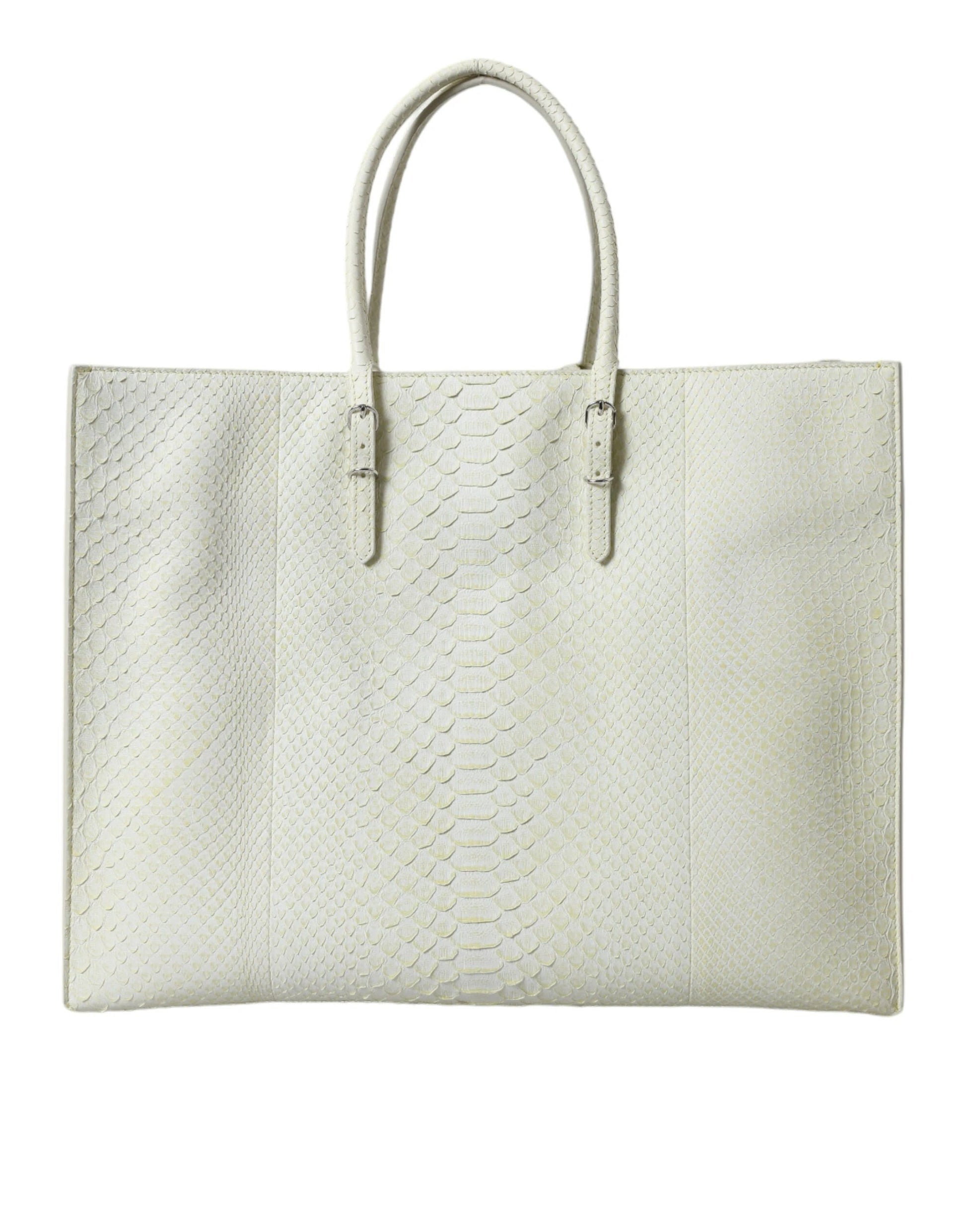 Balenciaga White Yellow Exotic Skin Leather Shopping Tote PAPIER Bag by Balenciaga