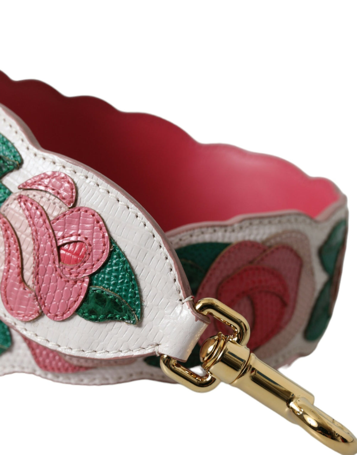 Bandoulière Dolce & Gabbana femme en cuir de veau blanc à motif floral – WMB312#