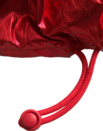 Dolce & Gabbana Red Nylon Hooded Pullover Sweatshirt Jacket by Dolce & Gabbana