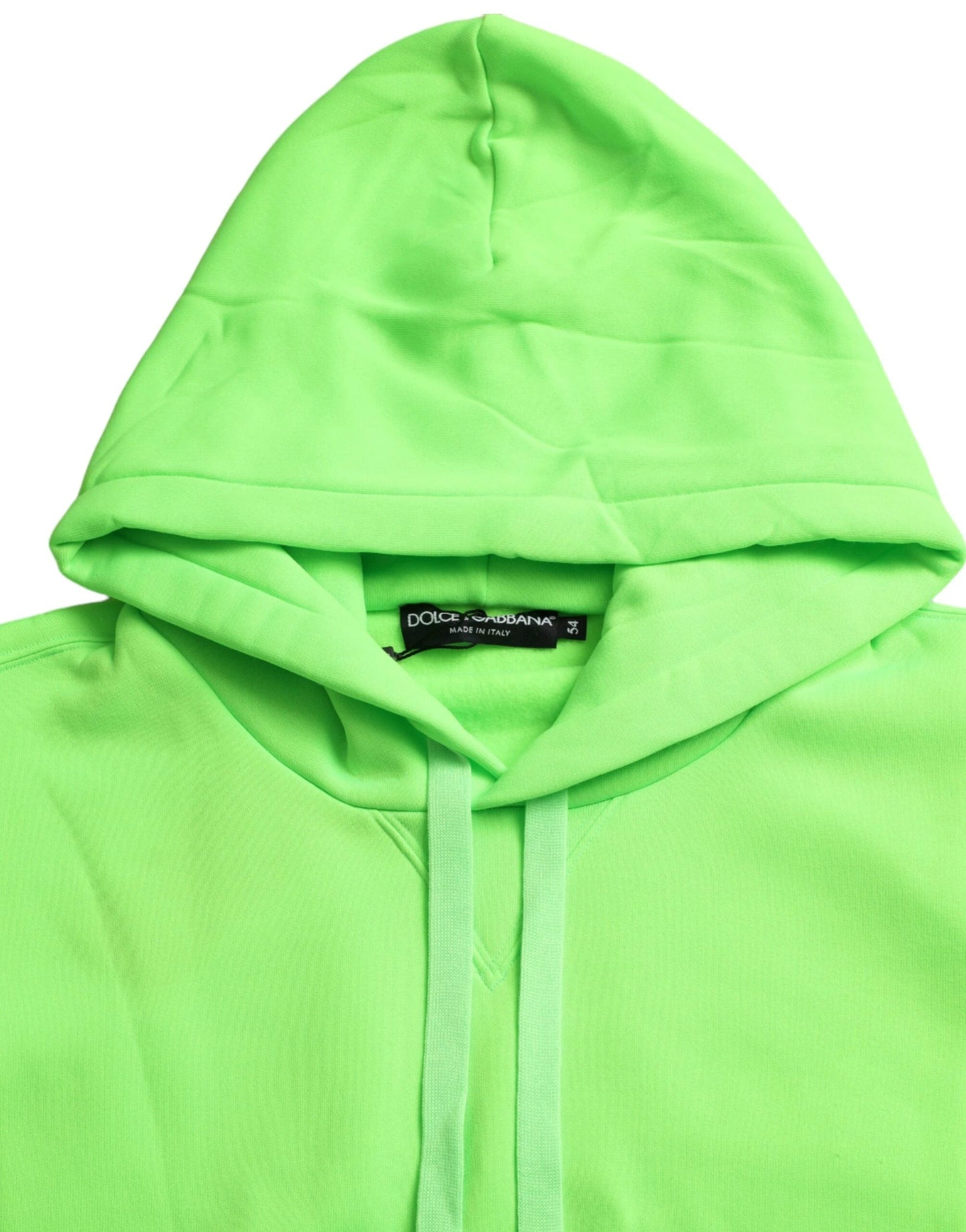Dolce & Gabbana Neon Green Hooded Top Pullover Sweater by Dolce & Gabbana