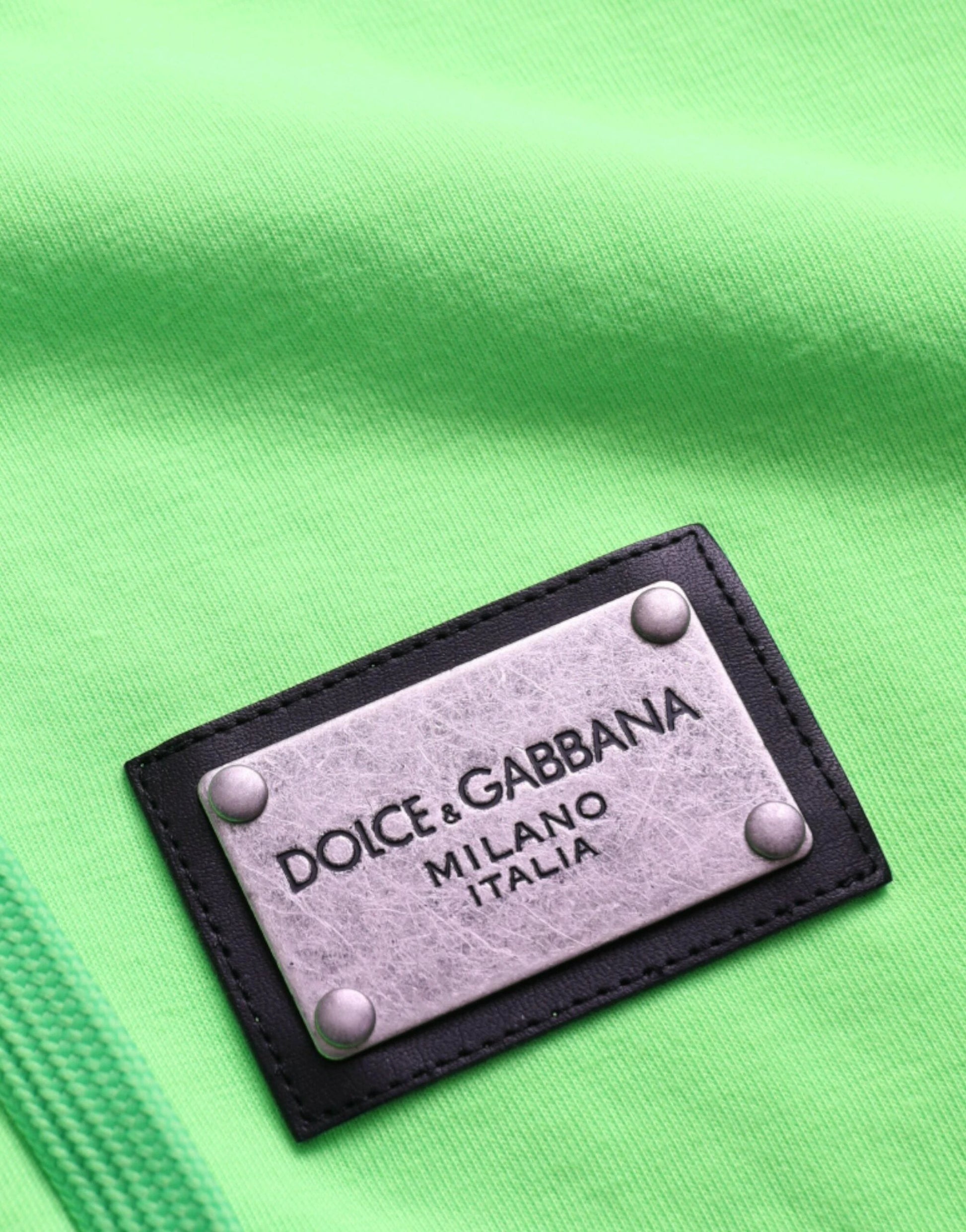 Dolce & Gabbana Neon Green Hooded Full Zip Top Sweater by Dolce & Gabbana