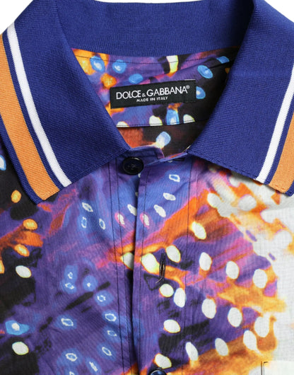 Dolce & Gabbana Multicolor Luminarie Print Cotton Casual Shirt by Dolce & Gabbana