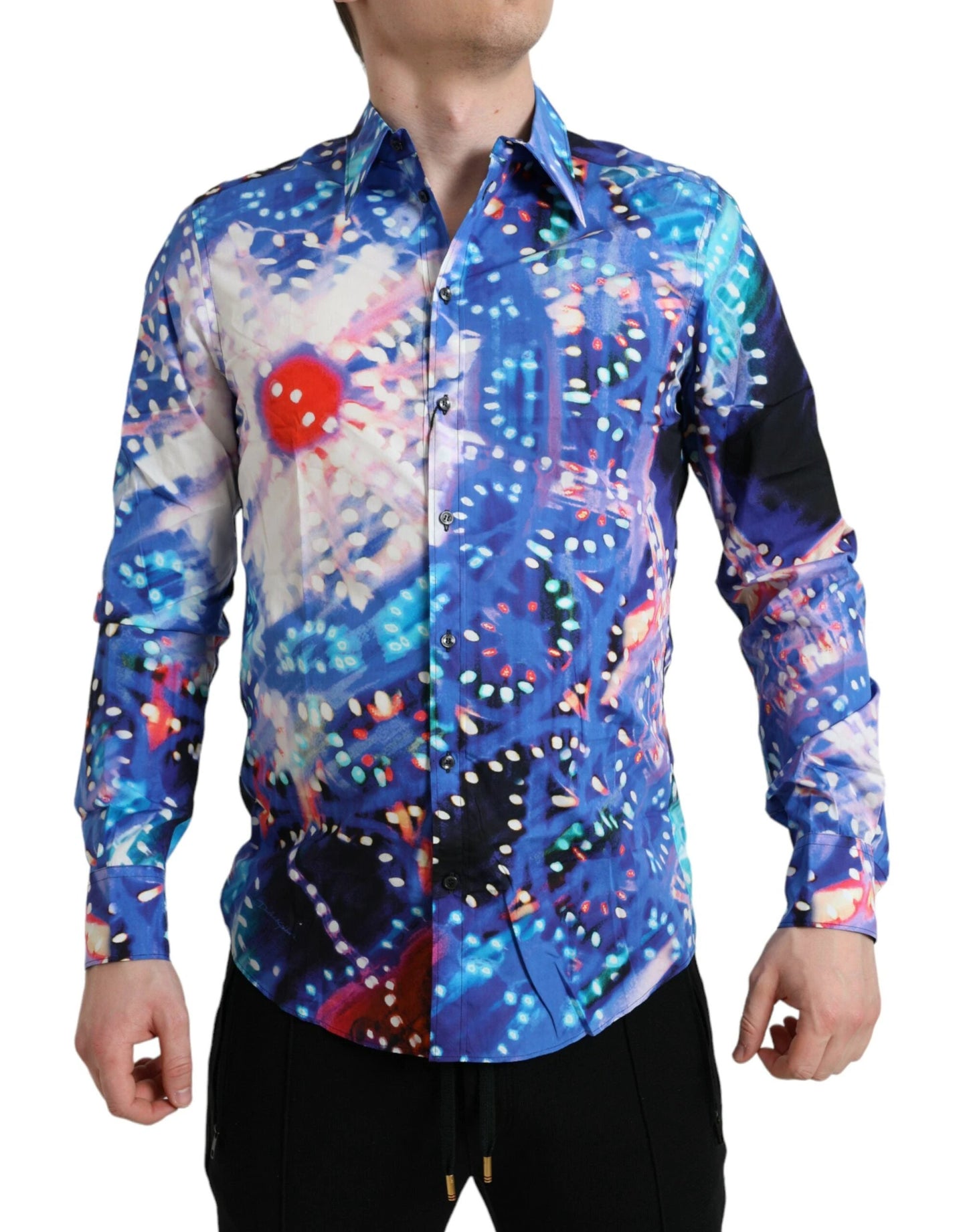 Dolce & Gabbana Multicolor Luminarie Slim MARTINI Shirt by Dolce & Gabbana