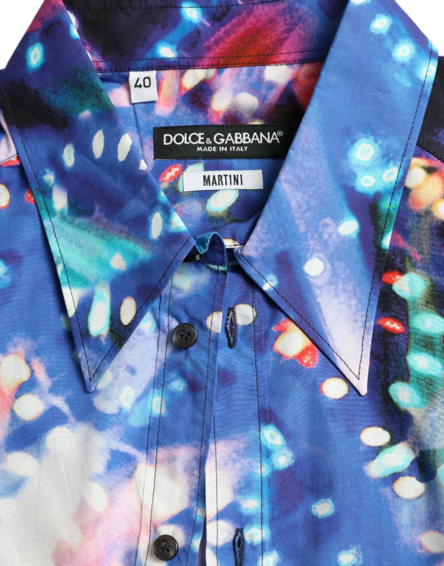Dolce & Gabbana Multicolor Luminarie Slim MARTINI Shirt by Dolce & Gabbana