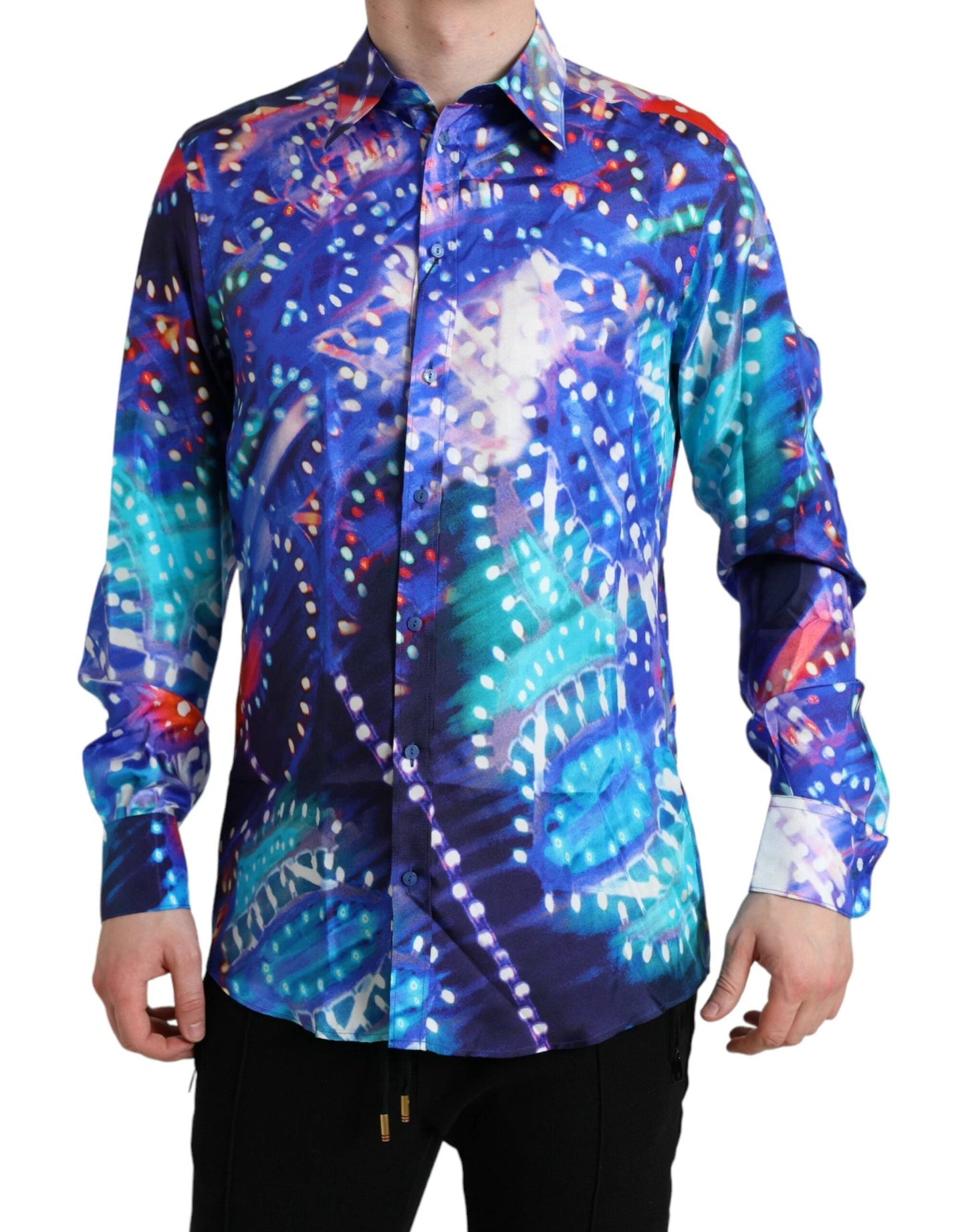 Dolce & Gabbana Purple Luminarie Silk Slim MARTINI Shirt by Dolce & Gabbana