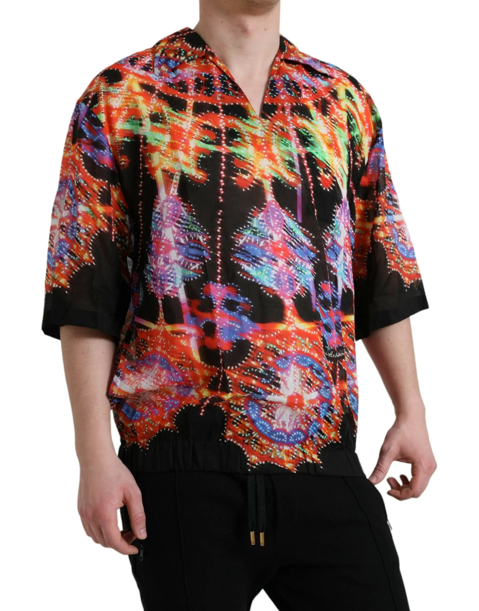 Dolce & Gabbana Multicolor Luminarie Print Cotton T-shirt by Dolce & Gabbana