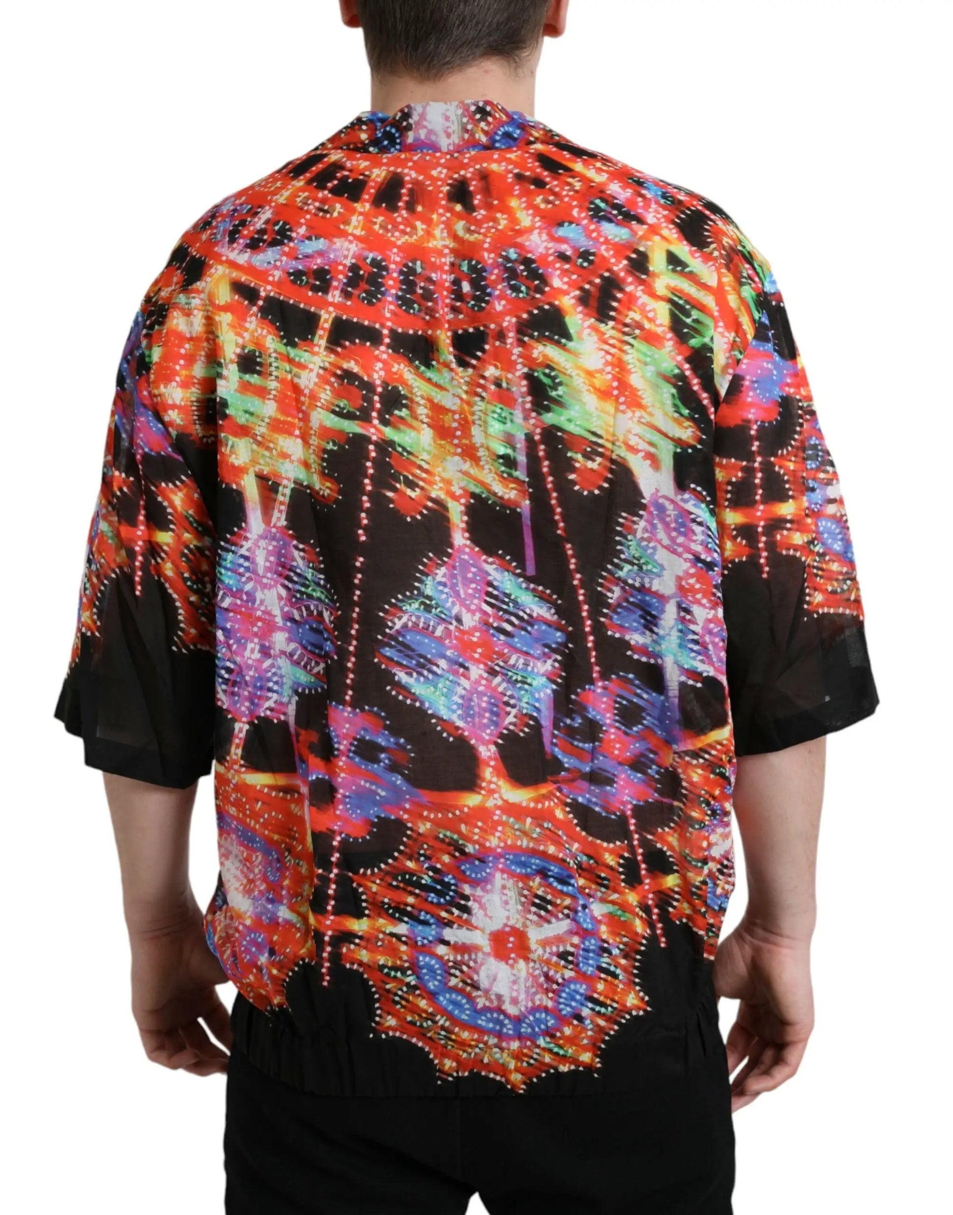 Dolce & Gabbana Multicolor Luminarie Print Cotton T-shirt by Dolce & Gabbana