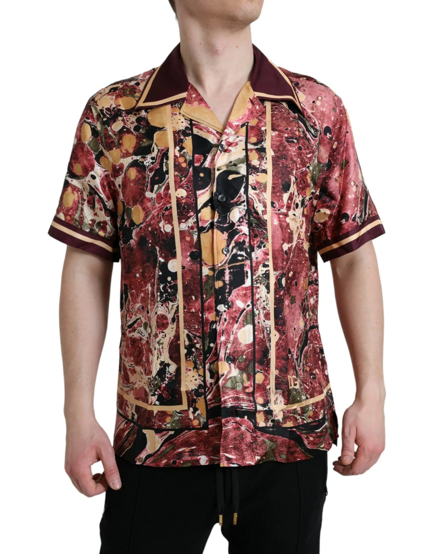 Dolce & Gabbana Multicolor Button Down Silk Shirt by Dolce & Gabbana