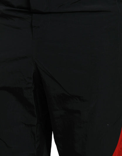 Jogging Dolce & Gabbana homme léopard en nylon noir et rouge – PAN75019