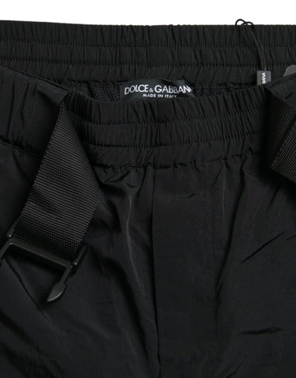 Jogging Dolce & Gabbana homme léopard en nylon noir et rouge – PAN75019