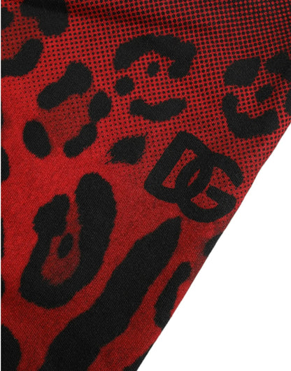 Dolce & Gabbana Red Leopard Print Cotton Bermuda Shorts by Dolce & Gabbana