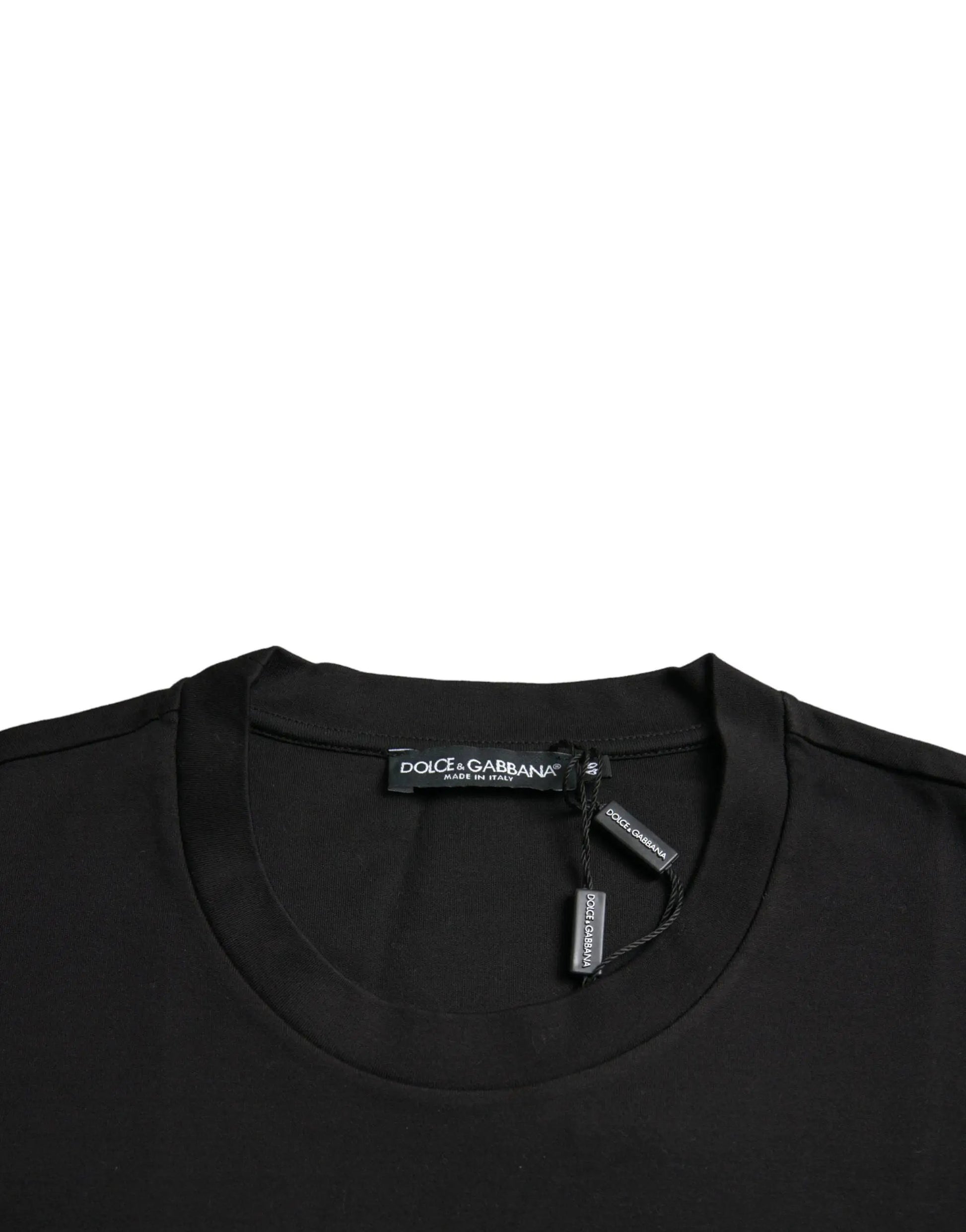 Dolce & Gabbana Black With Love Always Crew Neck Top T-shirt by Dolce & Gabbana