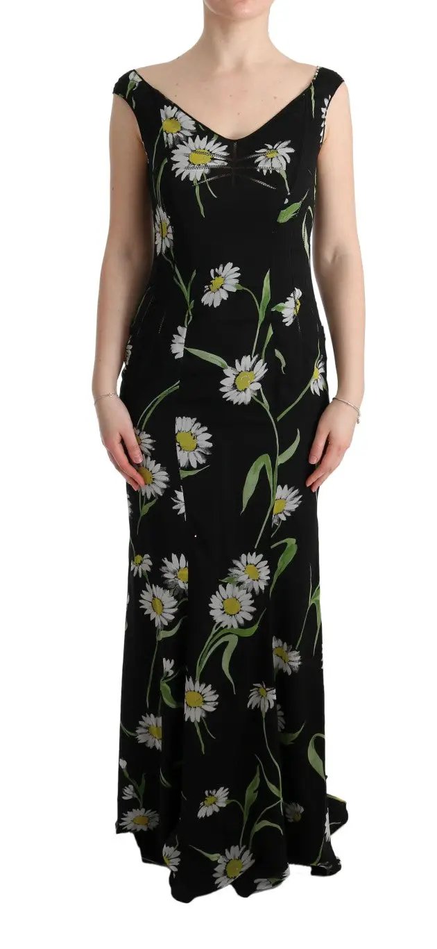 Dolce & Gabbana Sunflower Silk Stretch Sheath Dress by Dolce & Gabbana