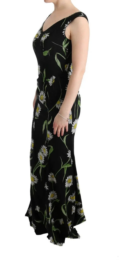 Dolce & Gabbana Sunflower Silk Stretch Sheath Dress by Dolce & Gabbana