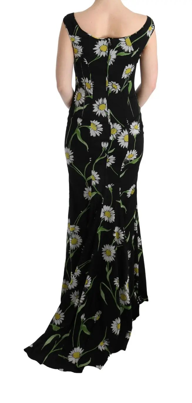 Dolce & Gabbana Sunflower Silk Stretch Sheath Dress by Dolce & Gabbana