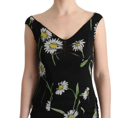 Dolce & Gabbana Sunflower Silk Stretch Sheath Dress by Dolce & Gabbana